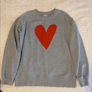 Hanna Andersson Girls Size 12 Light Gray Sweatshirt with Red Heart